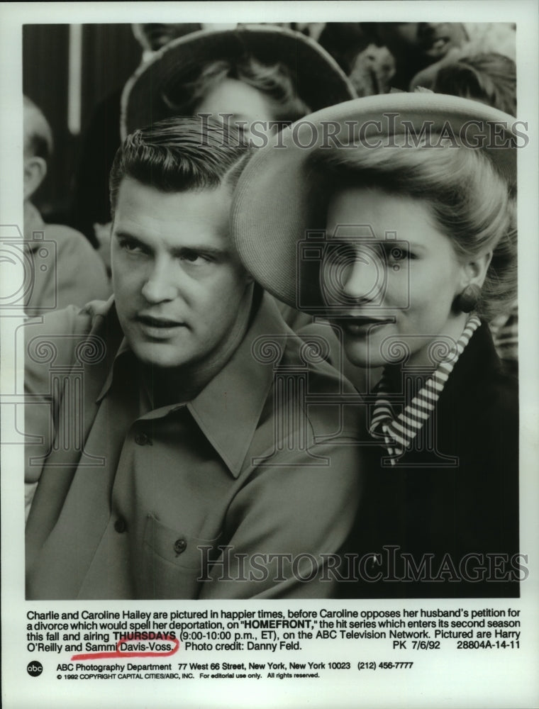 1992 Press Photo Sammi Davis-Voss and Harry O&#39;Reilly on Homefront, on ABC. - Historic Images