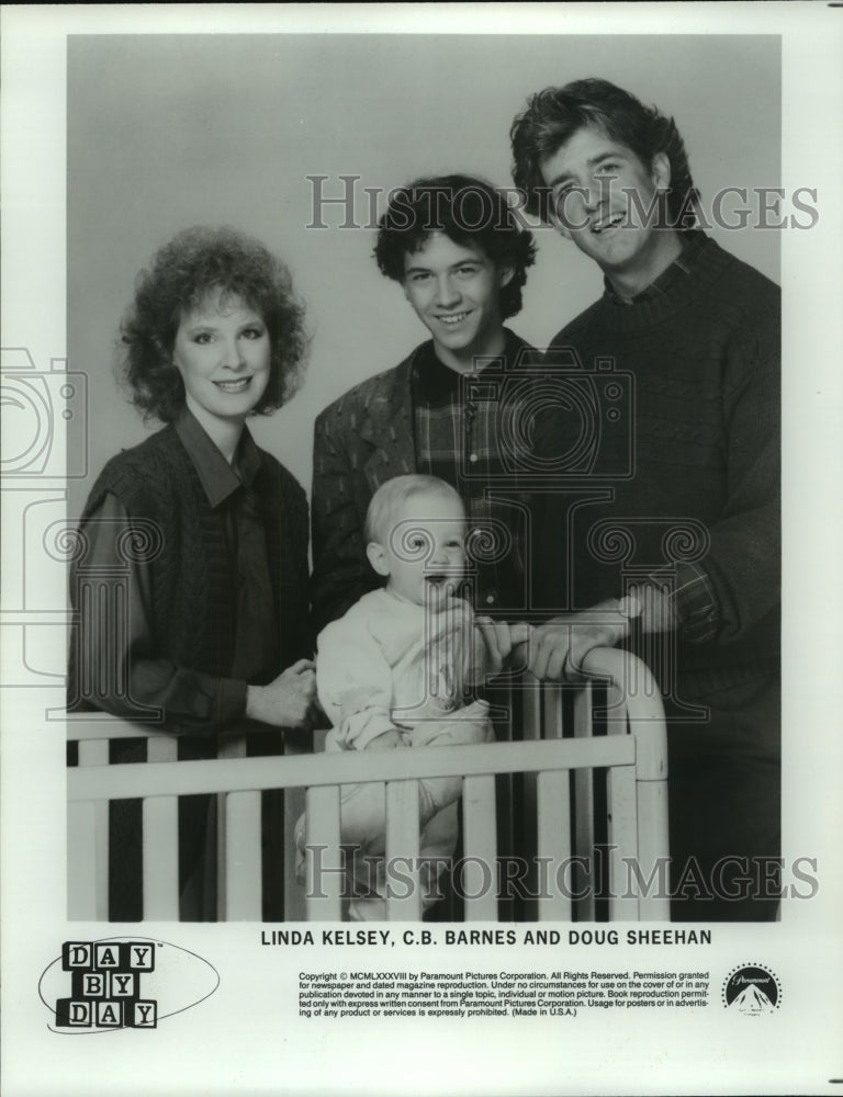 1988 Press Photo Linda Kelsey, C.B. Barnes & Doug Sheehan in Day By Day.- Historic Images