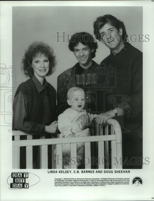 1988 Press Photo Linda Kelsey, C.B. Barnes & Doug Sheehan in Day By Day.- Historic Images