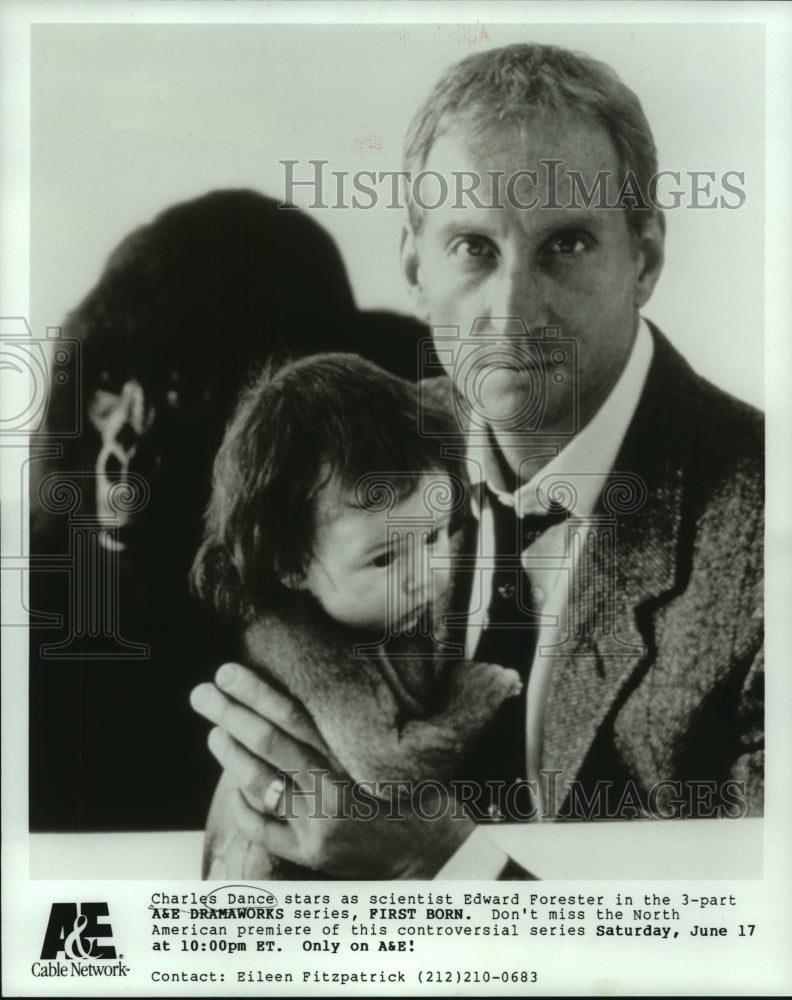 1989 Press Photo Charles Dance stars in First Born, on A&E. - nop21813- Historic Images