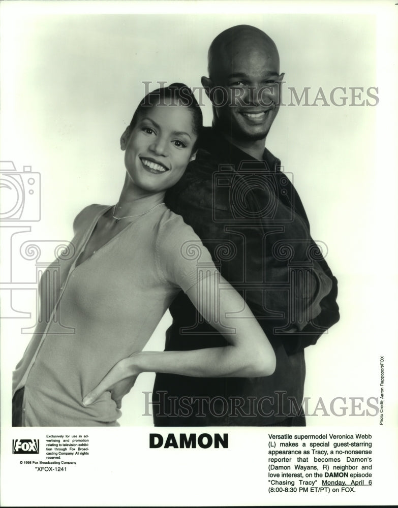 1998 Press Photo Veronica Webb and Damon Wayans star on Damon, on Fox. - Historic Images