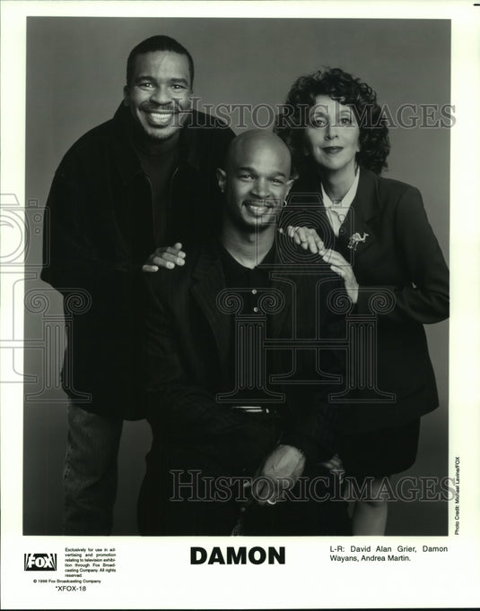 1998 Press Photo David Alan Grier, Damon Wayans & Andrea Martin on Damon, on Fox - Historic Images