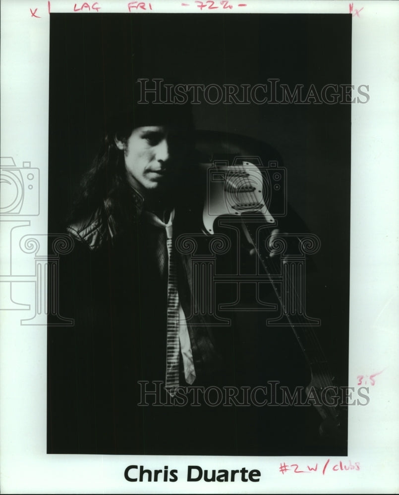 1992 Press Photo Chris Duarte, blues rock singer, songwriter and guitarist.-Historic Images