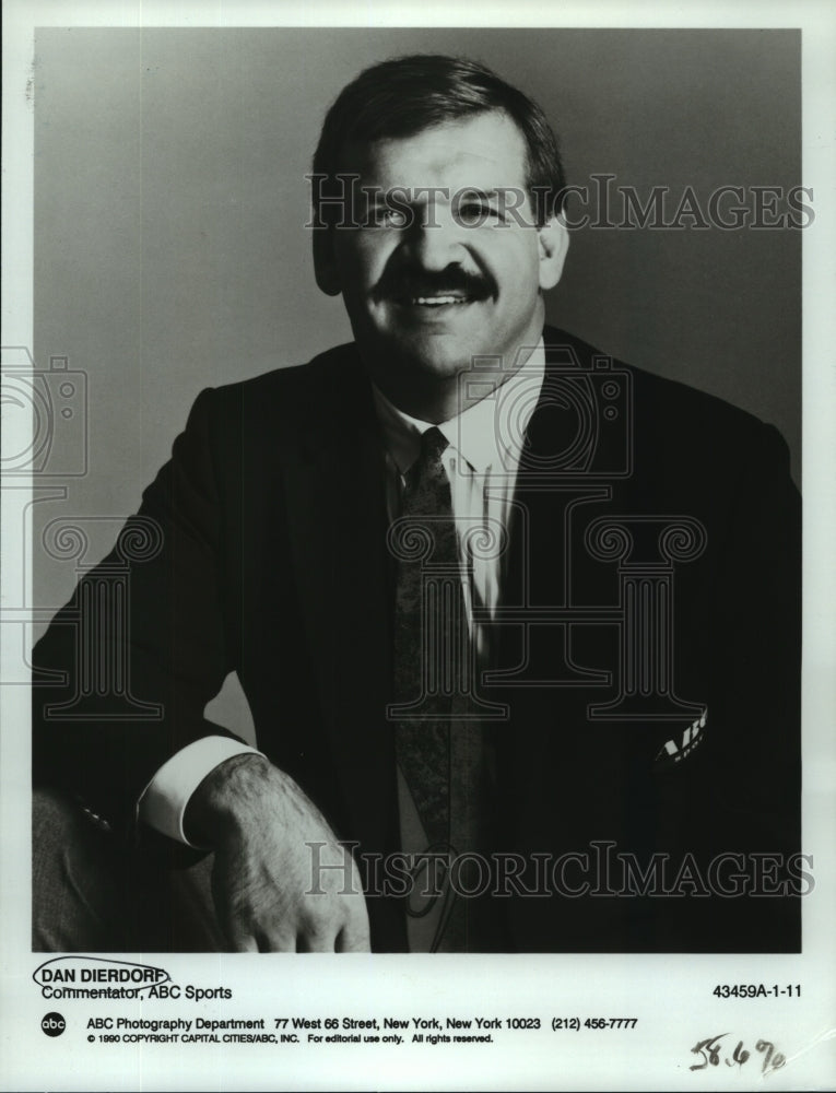 1990 Press Photo Dan Dierdorf, commentator, ABC Sports - nop22226 - Historic Images