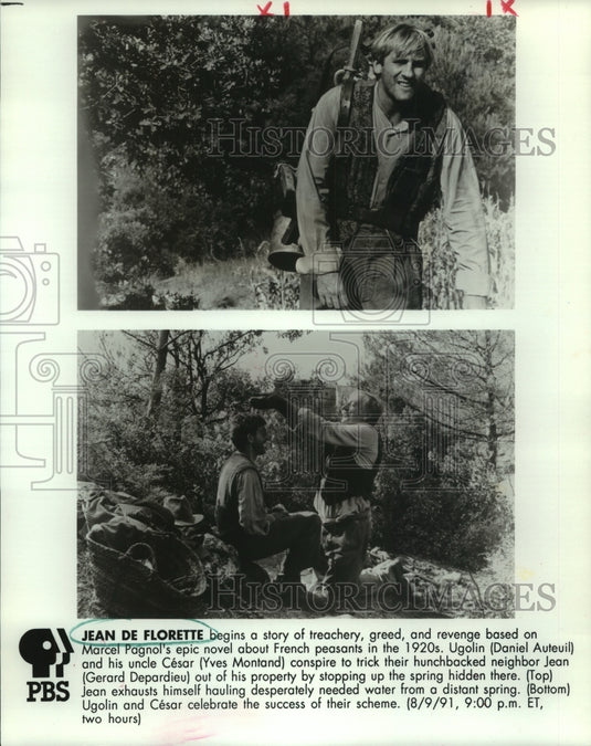 1991 Press Photo Gerard Depardieu stars in Jean De Florette - nop22494 - Historic Images