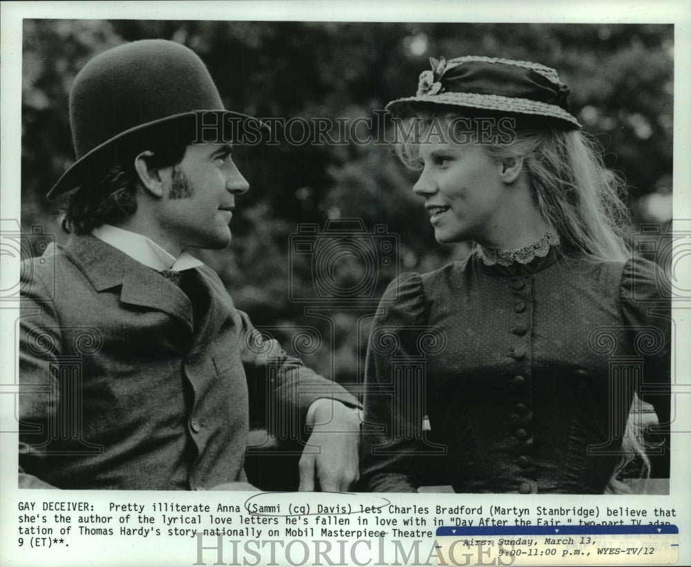 1988 Press Photo Actors Sammi Davis and Martyn Stanbridge In Day After the Fair - Historic Images