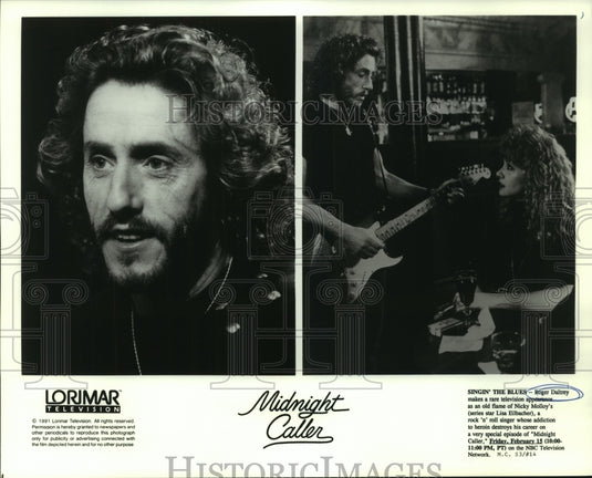1991 Press Photo Roger Daltrey & Lisa Eilbacher star in "Midnight Caller" - Historic Images