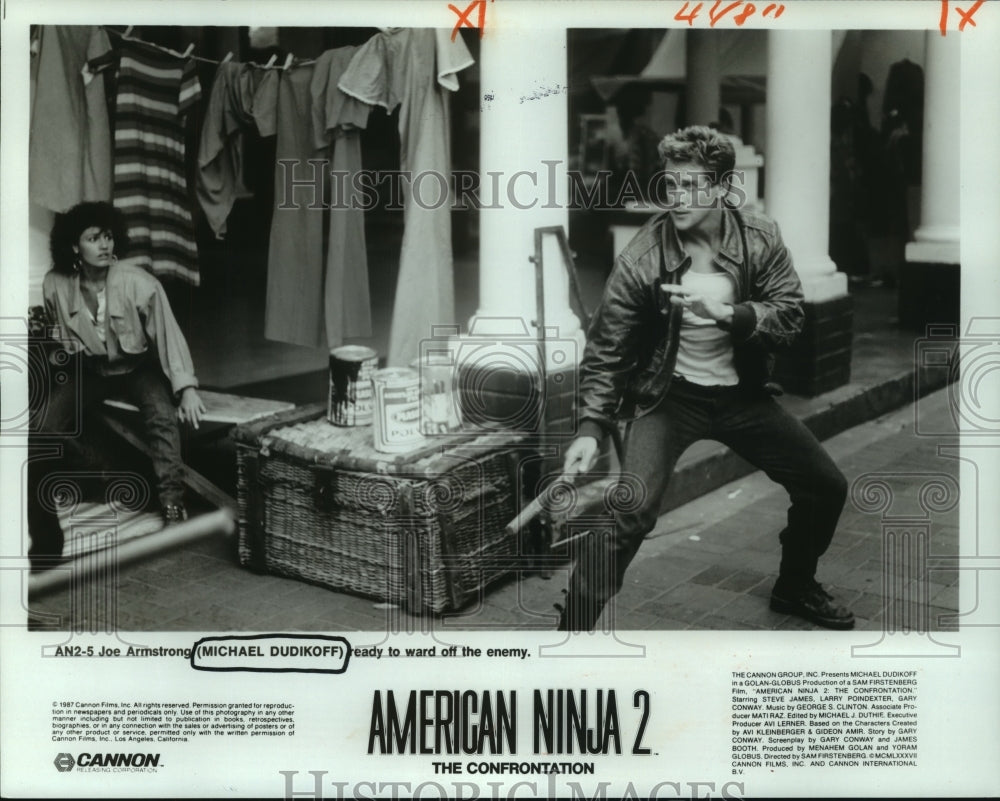 1987 Press Photo Michael Dudikoff in American Ninja 2 - nop22769 - Historic Images