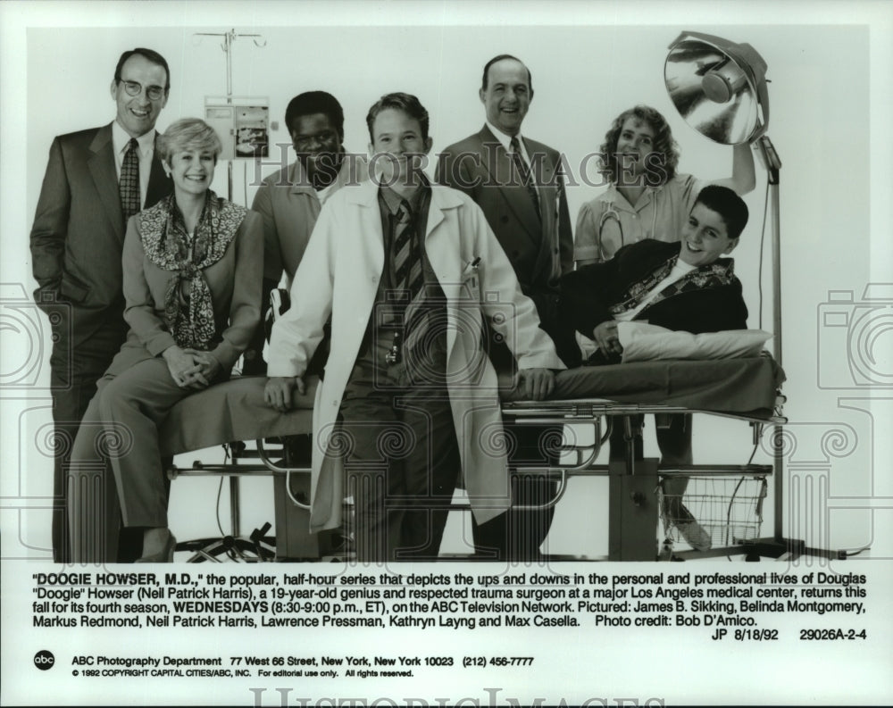 1992 Press Photo Neil Patrick Harris and Max Casella in Doogie Howser, M.D. - Historic Images