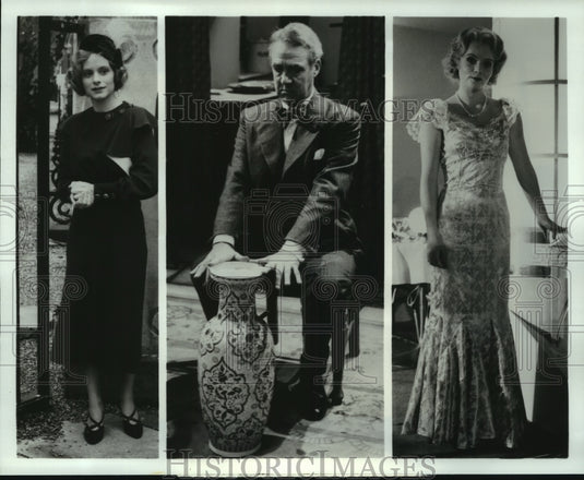 1986 Press Photo Key Characters in five "Agatha Christie Mysteries," on Mystery! - Historic Images