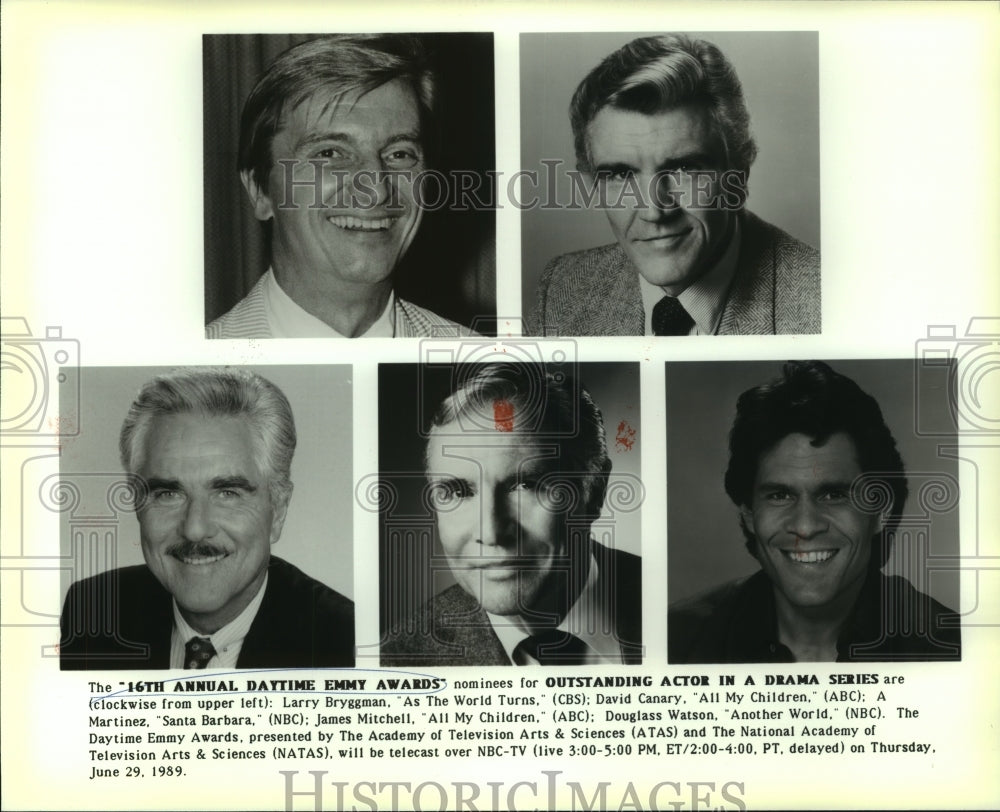 1989 Press Photo Daytime Emmy Awards Outstanding Actor in Drama Series Nominees-Historic Images