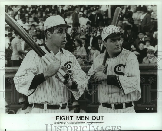 1987 Actors D.B. Sweeney, Charlie Sheen in "Eight Men Out" - Historic Images