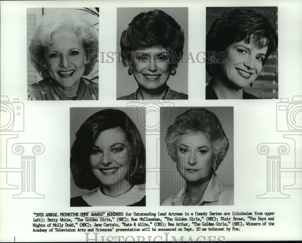 1987 Press Photo Emmy Awards Outstanding Lead Actress in Comedy Series Nominees - Historic Images