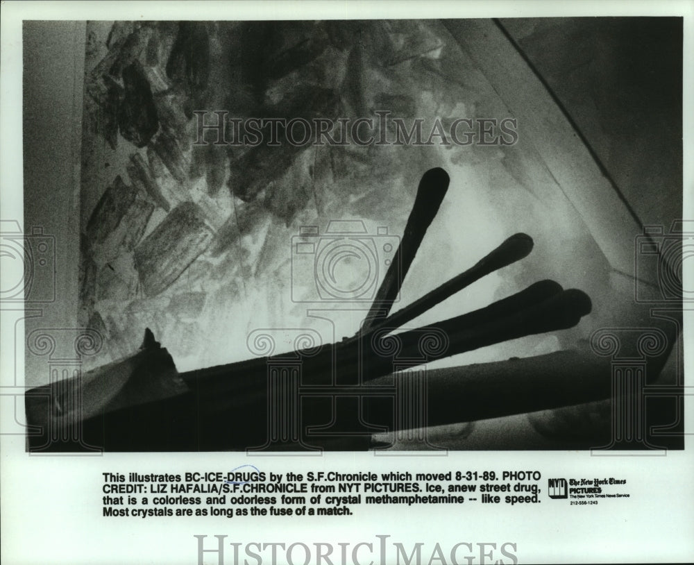 1989 Press Photo Closeup of a Sample of the Drug Ice - nop24173 - Historic Images