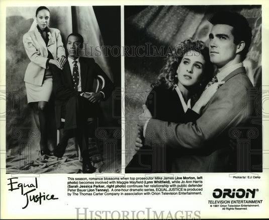 1991 Press Photo Lead actors in the drama series "Equal Justice" - nop24228 - Historic Images