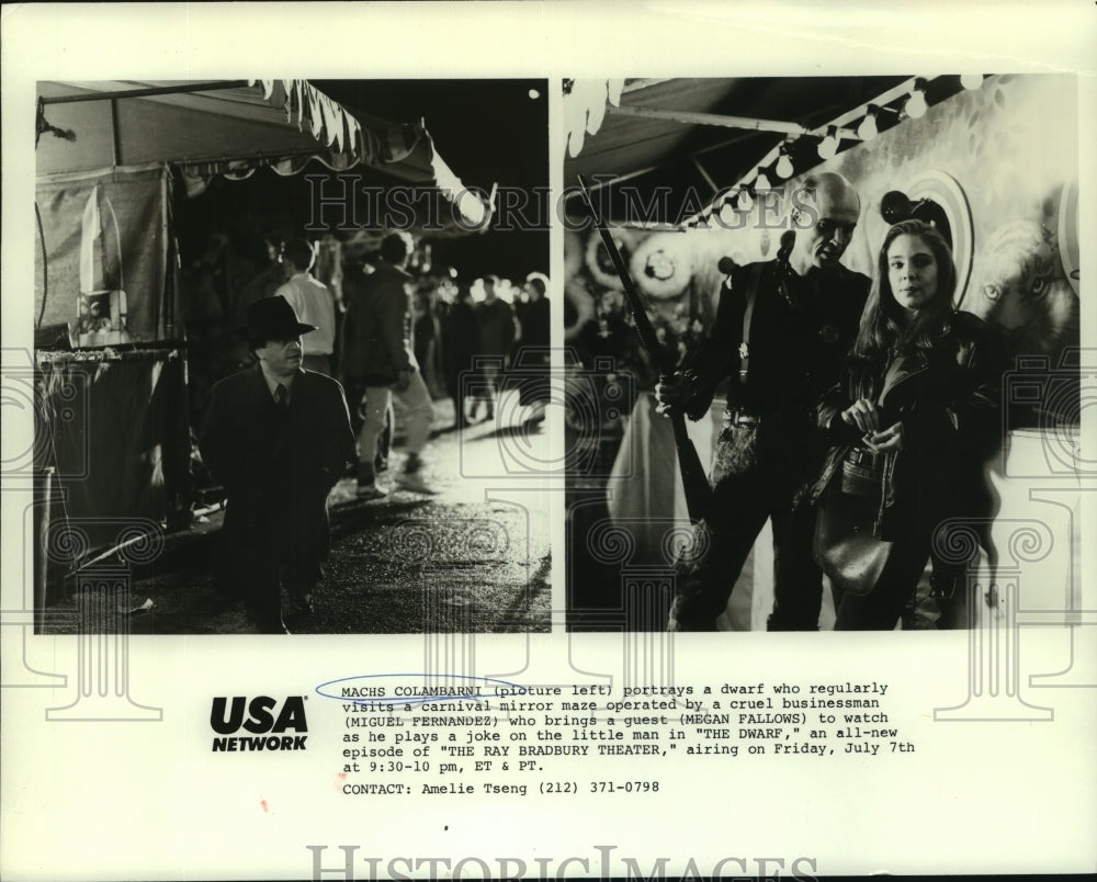 1989 Press Photo Actors Machs Colambarni, Miguel Fernandez and Megan Fallows - Historic Images