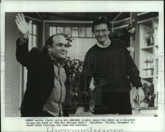 1987 Press Photo Actor Danny DeVito on "The Wil Shriner Show" - nop24453 - Historic Images