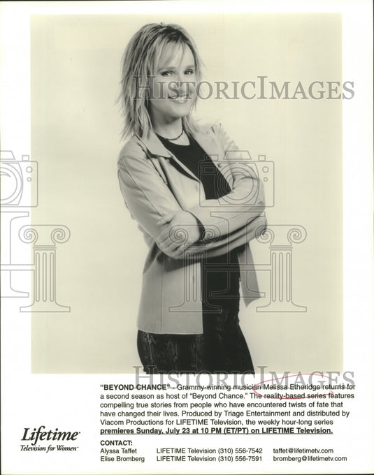 2000 Press Photo Musician Melissa Etheridge hosts "Beyond Chance" - nop24515 - Historic Images