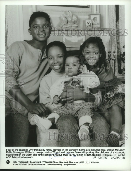 1989 Press Photo Darius McCrary and children of "Family Matters" - nop24573 - Historic Images