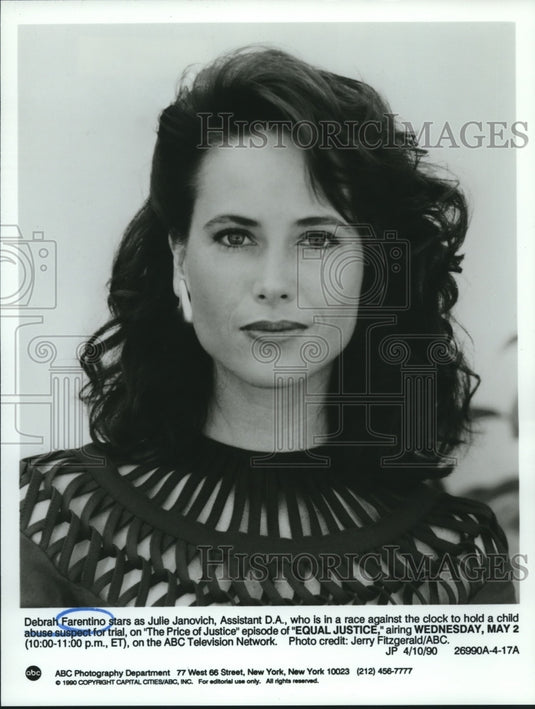1990 Press Photo Deborah Farentino, "Equal Justice" - nop24848 - Historic Images