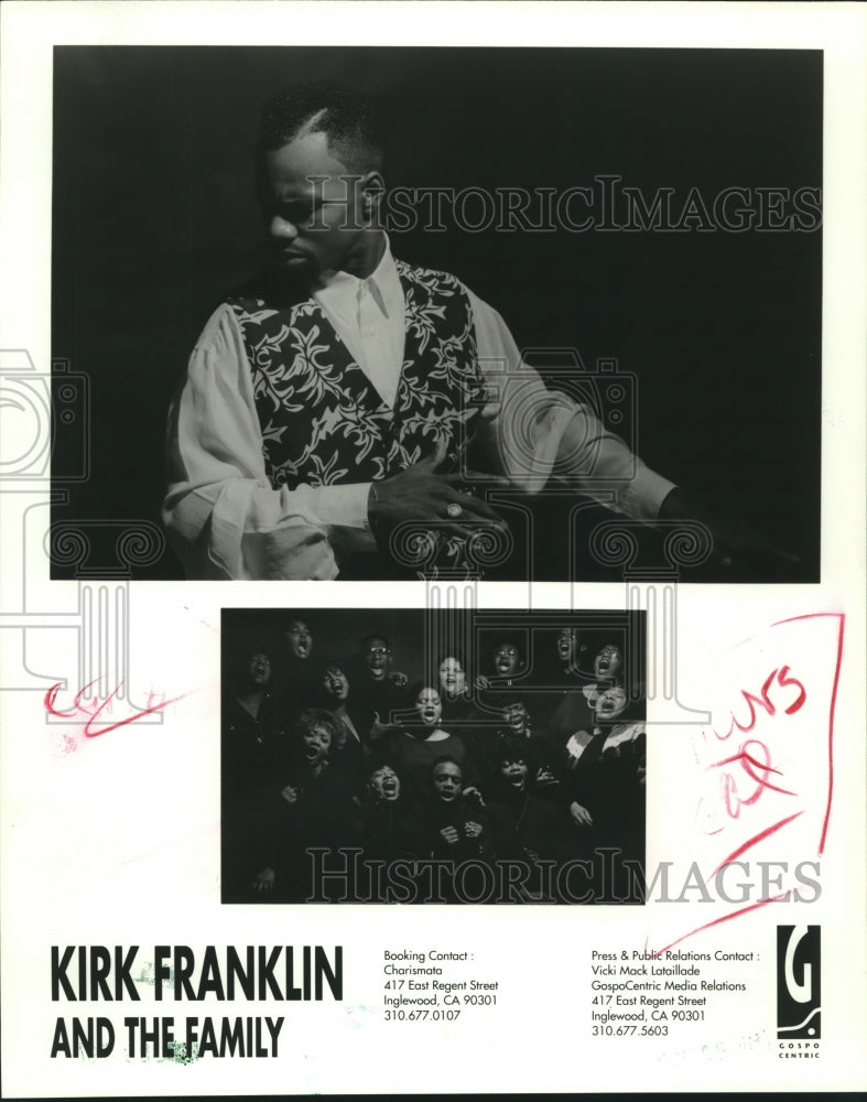 1995 Press Photo Kirk Franklin and The Family, musical group - nop25013 - Historic Images