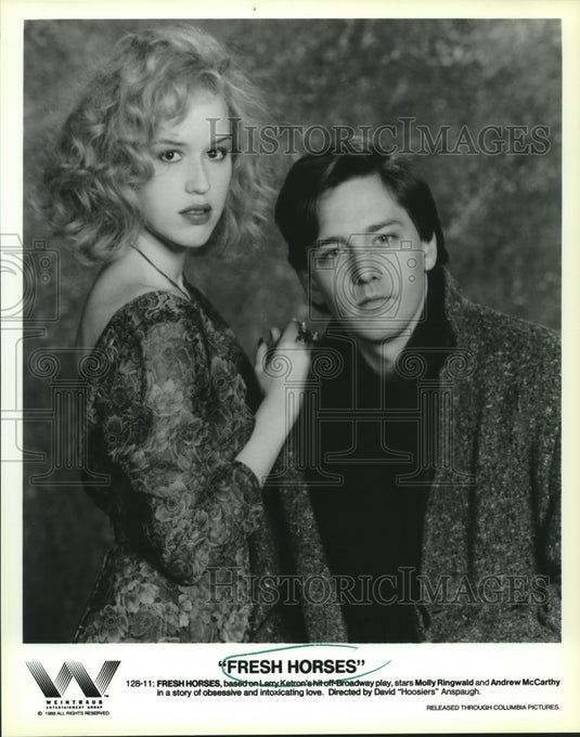 1986 Press Photo Molly Ringwald & Andrew McCarthy, "Fresh Horses" - nop25171-Historic Images