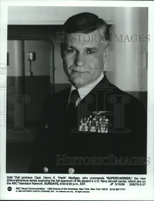 1988 Press Photo Dale Dye, "Supercarrier" - nop25287 - Historic Images