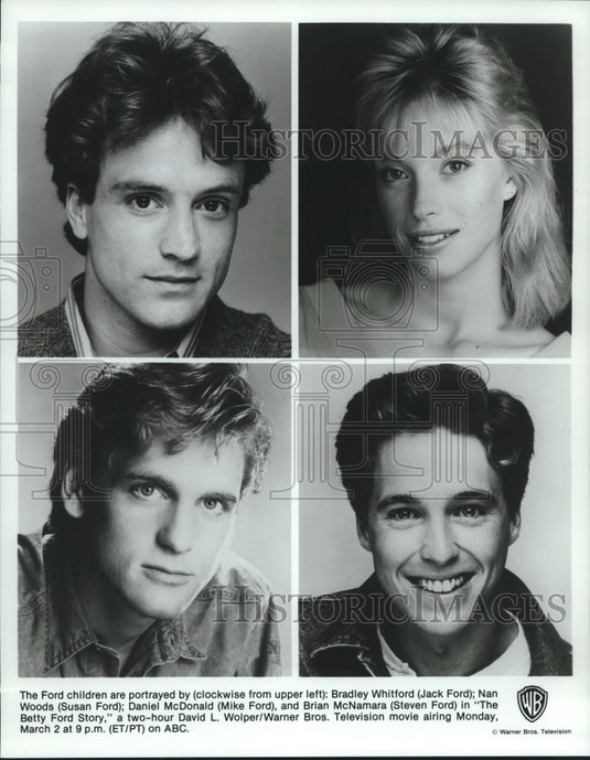 1987 Press Photo Bradley Whitford and co-stars, "The Betty Ford Story" - Historic Images