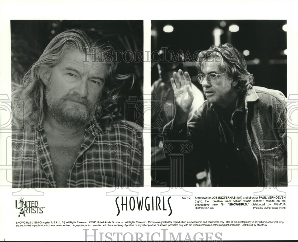 1995 Press Photo Joe Eszterhas &amp; Paul Verhoeven, &quot;Showgirls&quot; - nop25473 - Historic Images