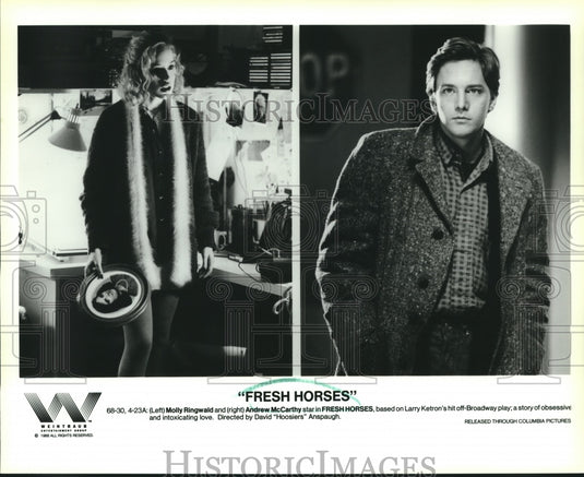 1988 Press Photo Molly Ringwald & Andrew McCarthy, "Fresh Horses" - nop25766 - Historic Images