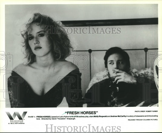 1988 Press Photo Molly Ringwald and Andrew McCarthy, "Fresh Horses" - nop25767 - Historic Images
