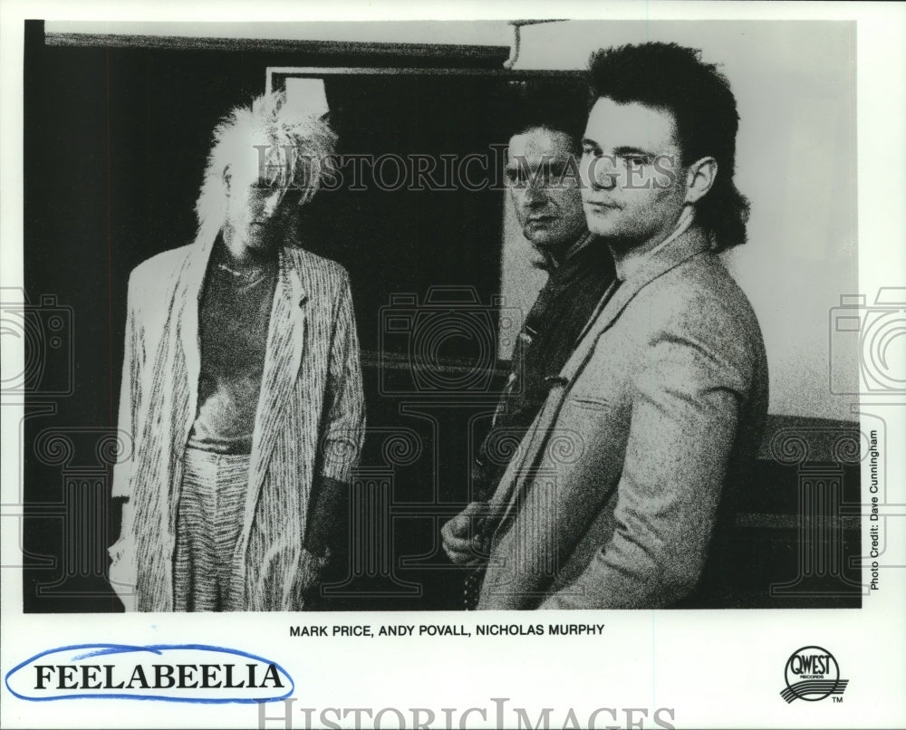 1985 Press Photo Mark Price, Andy Povall, Nicholas Murphy, Feelabeelia- Historic Images