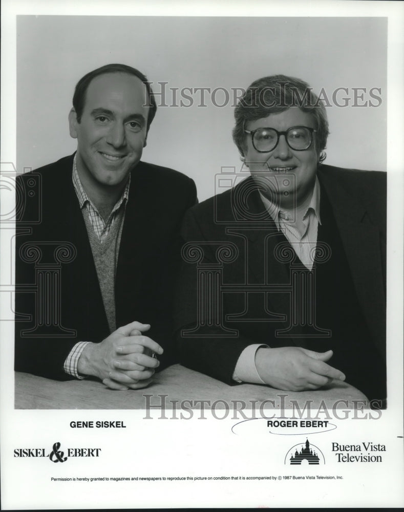 1987 Press Photo Gene Siskel and Rober Ebert, &quot;Siskel and Ebert&quot; - nop26182 - Historic Images