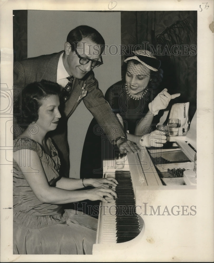 1950 Optimist Club Cocktail Party Guests at Piano, New Orleans - Historic Images