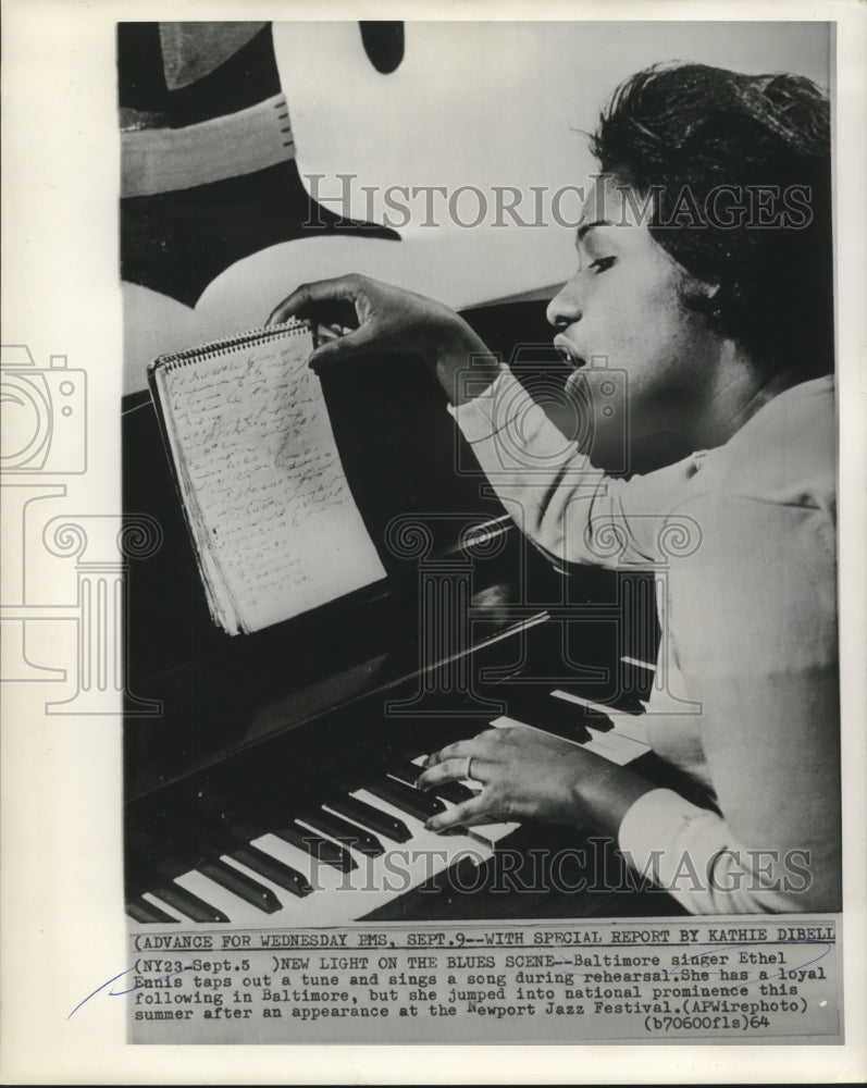 1964 Blues/Jazz Singer Ethel Ennis Rehearses - Historic Images