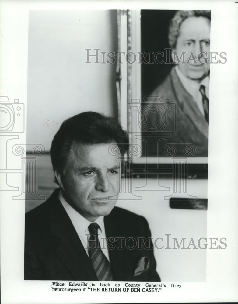 1988 "The Return of Ben Casey" Actor Vince Edwards - Historic Images
