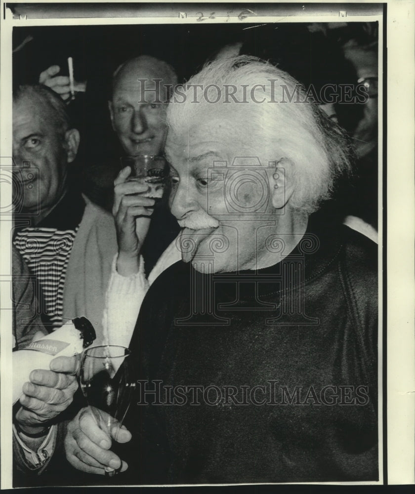 1970 Conductor Arthur Fiedler Served Champagne at San Francisco Fete - Historic Images