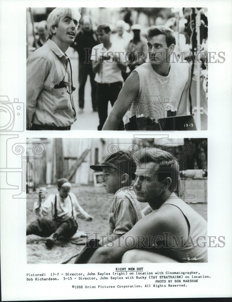 1988 Press Photo John Sayles, director, &quot;Eight Men Out&quot; - nop26780 - Historic Images