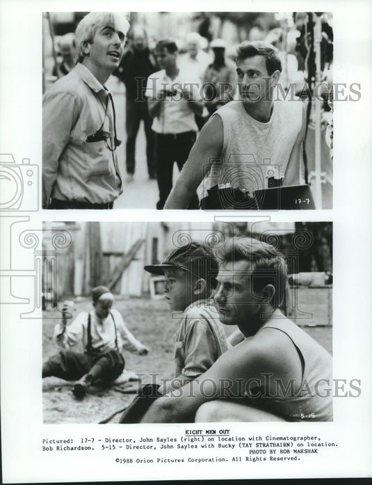 1988 Press Photo John Sayles, director, "Eight Men Out" - nop26780 - Historic Images