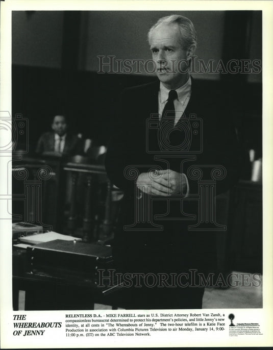 1991 Press Photo Actor Mike Farrell in "The Whereabouts of Jenny" - nop26844 - Historic Images