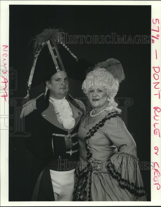 1991 Press Photo Napoleon, Marie Antoinette, New Orleans Bastille Day Parade - Historic Images