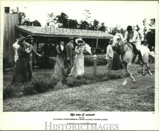 Press Photo Spectators & Horse Rider in "The End of August" - nop26910 - Historic Images