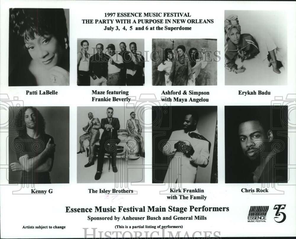 1997 Press Photo Essence Music Festival Main Stage Perforances, New Orleans - Historic Images