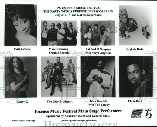 1997 Press Photo Essence Music Festival Main Stage Perforances, New Orleans - Historic Images