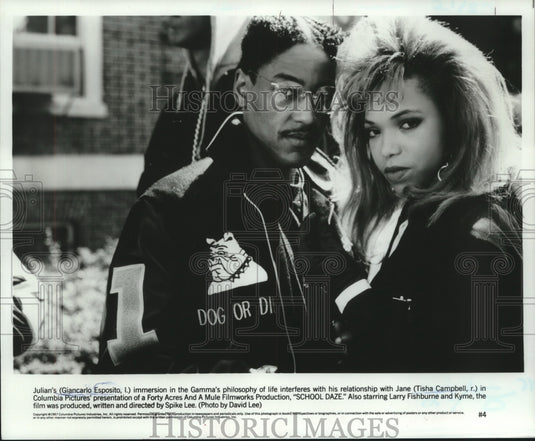 1987 Press Photo Actors Kiancarlo Esposito, Tisha Campbell in "School Daze" - Historic Images