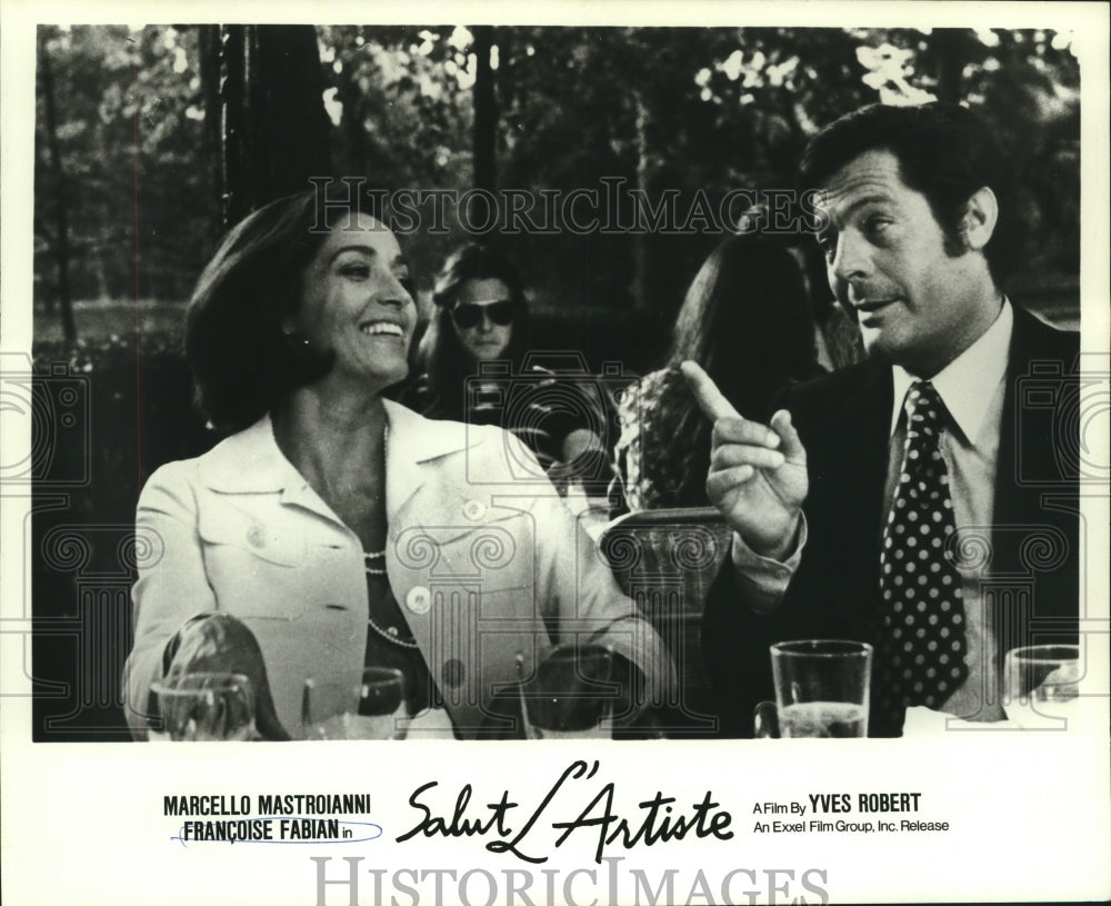 1976 Marcello Mastroianni, Francoise Fabian in "Salute L'Artiste"-Historic Images