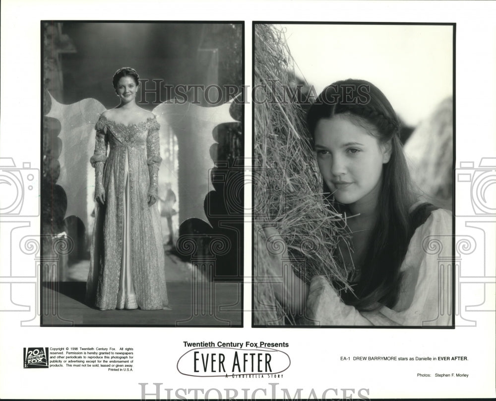 1998 Press Photo Actress Drew Barrymore in "Ever After" - nop27020 - Historic Images