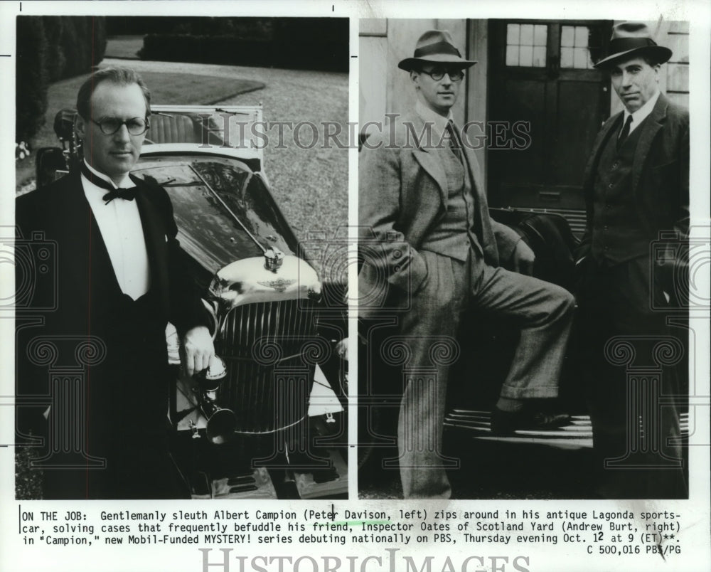 PBS Series "Campion" Actors Peter Davison, Andrew Burt - Historic Images