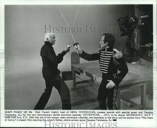 1982 Dick Cavett & Douglas Fairbanks, Jr. in "Yesteryear... 1917" - Historic Images