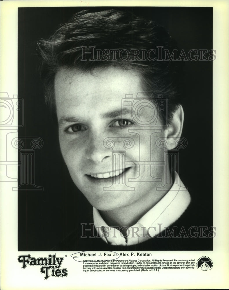 1989 Michael J. Fox as Alex P. Keaton in Family Ties - Historic Images